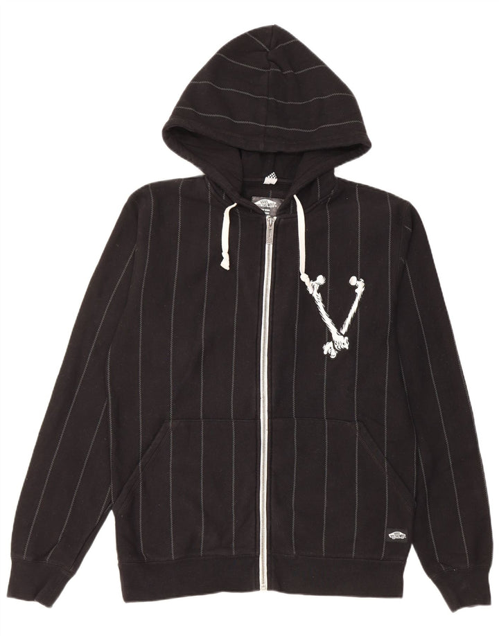 Vans Herren-Kapuzenpullover mit Reißverschluss, klein, schwarz, gestreift, Baumwolle