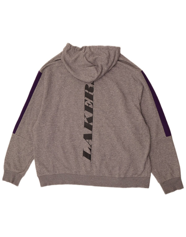 New Era Los Angeles Lakers Grafik-Kapuzenpullover für Herren, 2XL, Grau, Farbblock