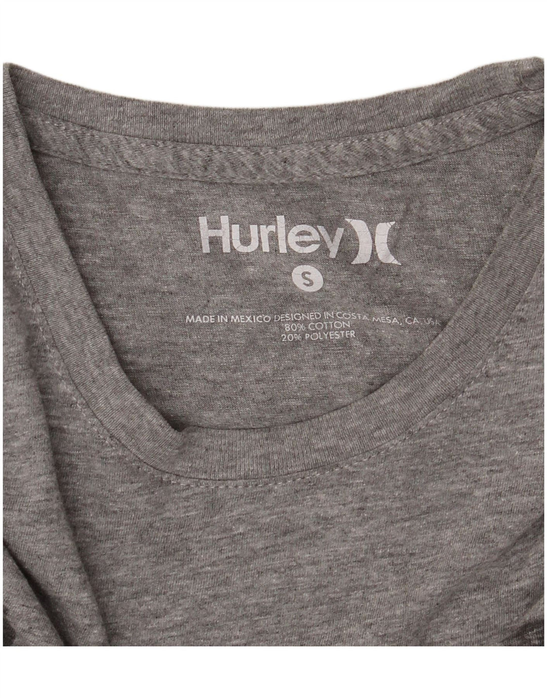 Hurley Herren-T-Shirt mit Grafik, Größe S, grau gesprenkelte Baumwolle