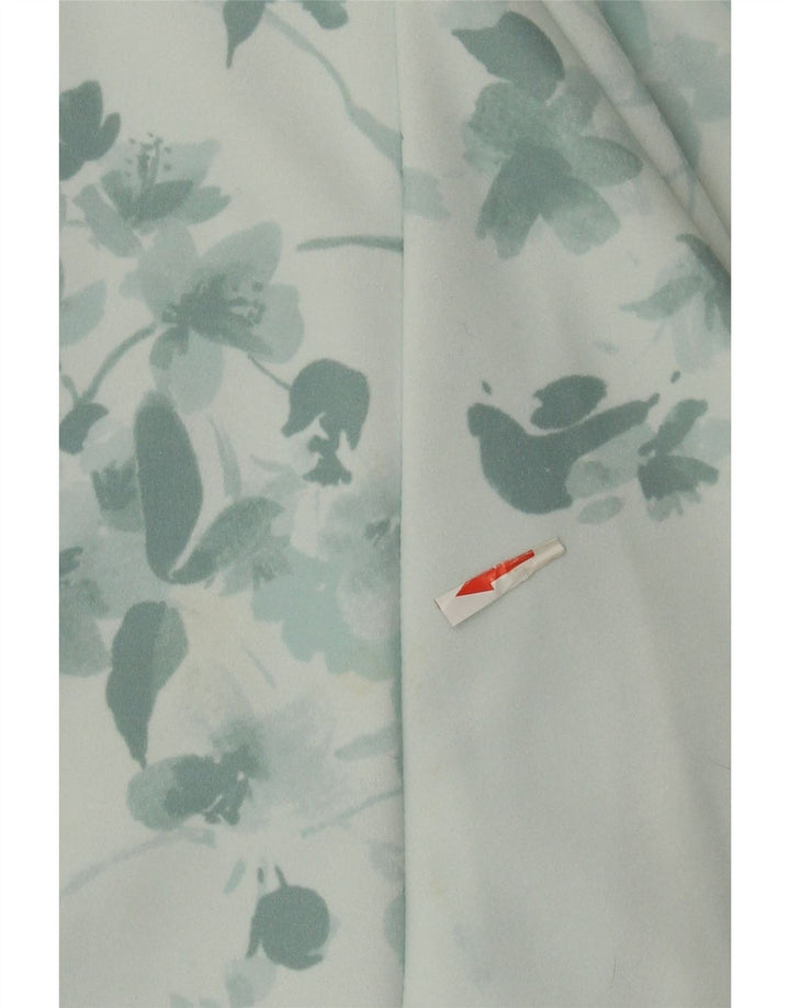 Dkny Damen Ärmelloses A-Linien-Kleid EU 40 Mittelgrünes Blumenmuster aus Polyester