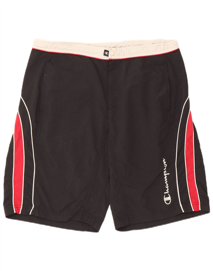 Champion Herren-Badeshorts mit Grafik, XL, schwarzes Farbblock-Polyester