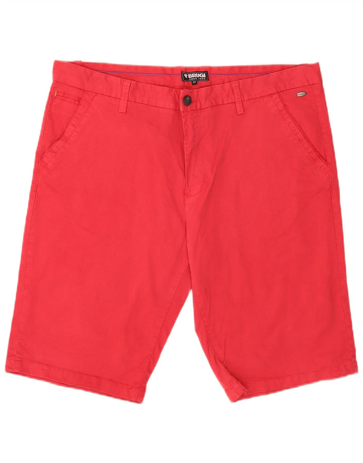 Brugi Herren-Chinoshorts mit normaler Passform, W38, XL, rote Baumwolle