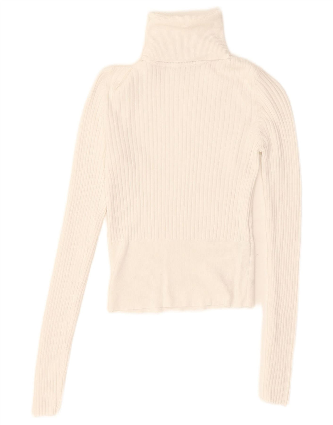 Zara Damen Crop Rollkragenbluse Top UK 8 Small Weiße Viskose