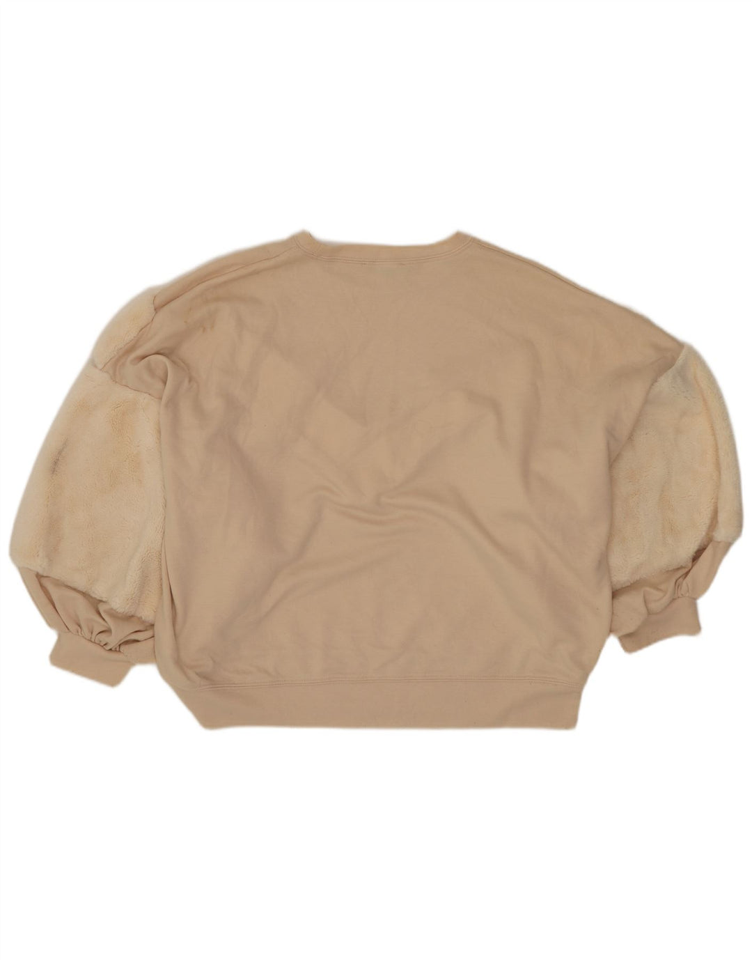 Zara Damen Crop Oversized Sweatshirt Pullover UK 10 Small Off White