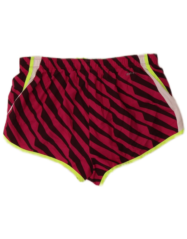 Nike Damen Dri Fit Sport Shorts UK 14 Mittelrosa gestreift Polyester