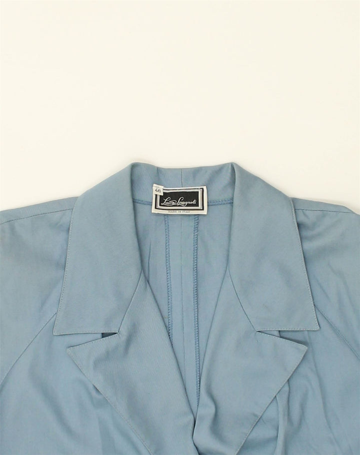LUISA SPAGNOLI Womens 3 Button Short Sleeve Blazer Jacket IT 46 Large Blue | Vintage Luisa Spagnoli | Thrift | Second-Hand Luisa Spagnoli | Used Clothing | Messina Hembry 