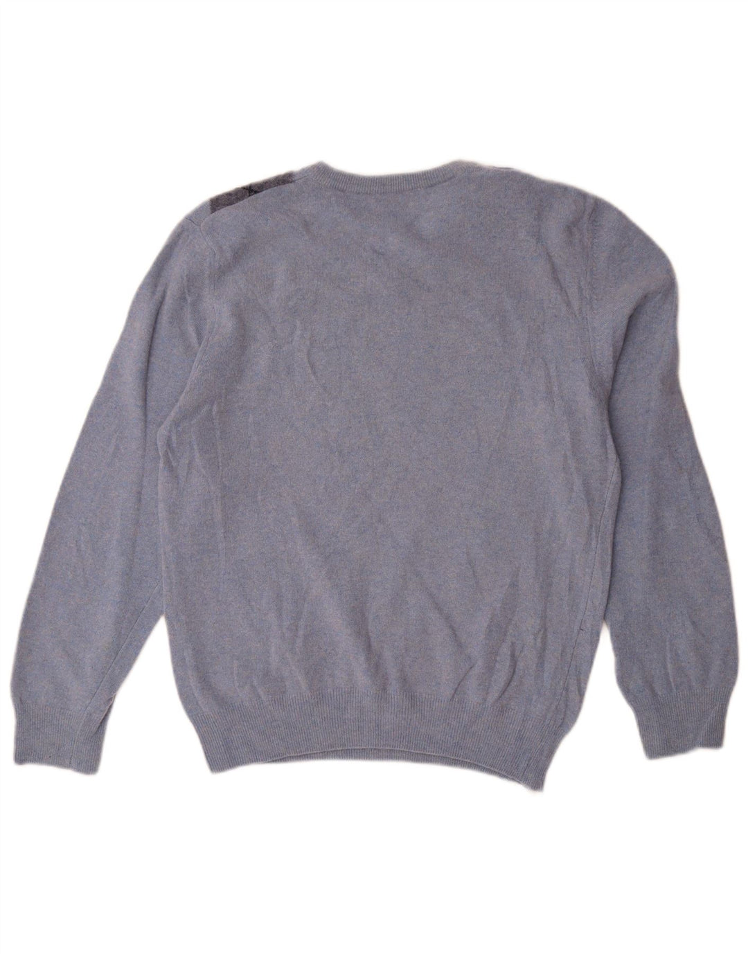 Matteo Volpi Damen-Pullover mit V-Ausschnitt, UK 12, mittelblau, Argyle/Diamant