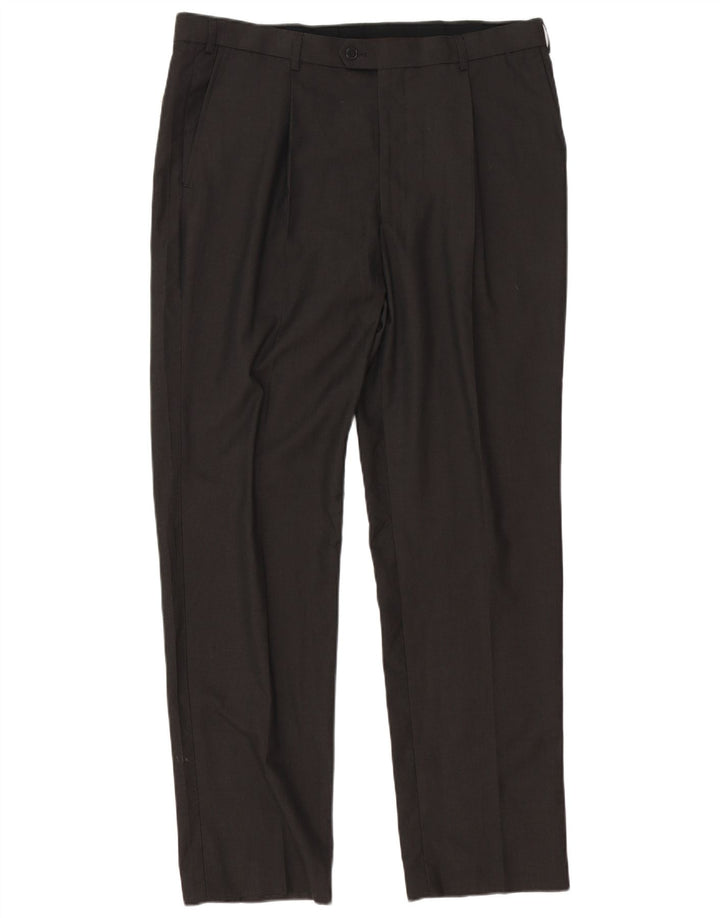 Gerade Herren-Anzughose von Marks & Spencer, W38, L33, braun, Polyester