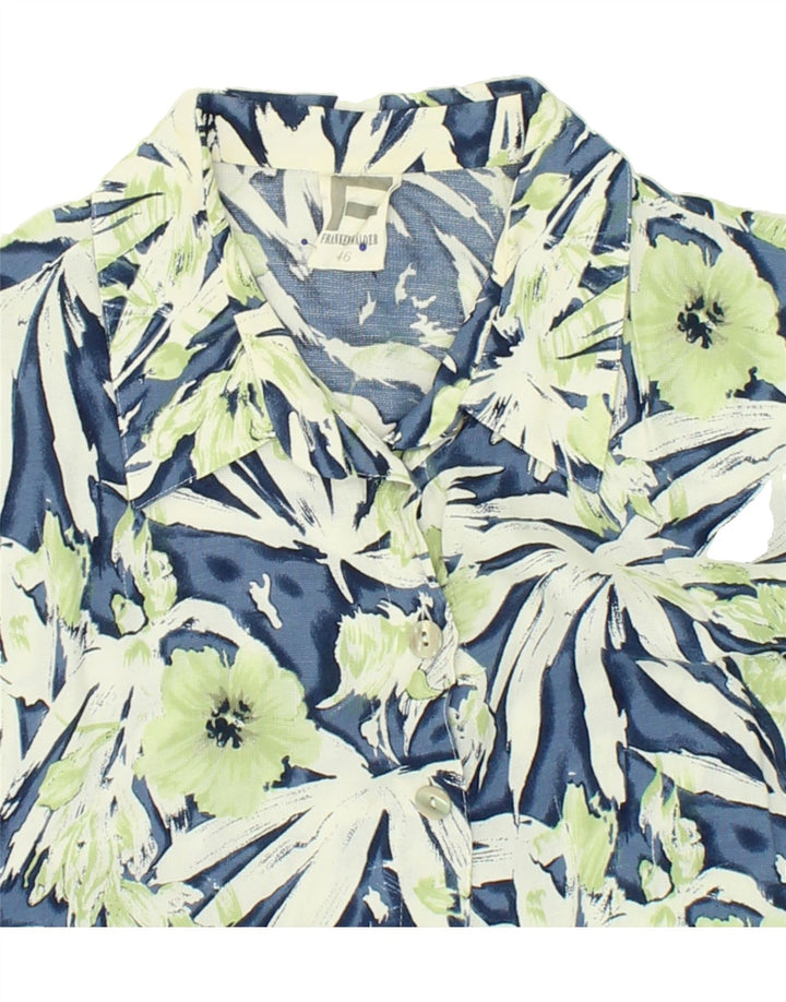 FRANKENWALDER Womens Short Sleeve Shirt IT 46 Large Multicoloured Floral Vintage Frankenwalder and Second-Hand Frankenwalder from Messina Hembry 