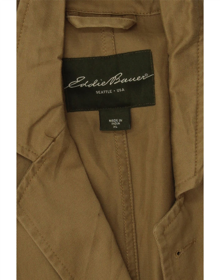 Eddie Bauer Herren 2-Knopf-Blazerjacke UK 42 XL Khaki Baumwolle