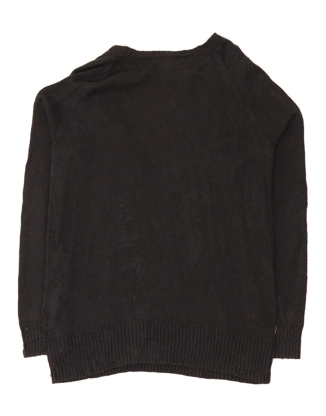 LEVI'S Womens V-Neck Jumper Sweater UK 16 Large Black Cotton Vintage Levi's and Second-Hand Levi's from Messina Hembry 