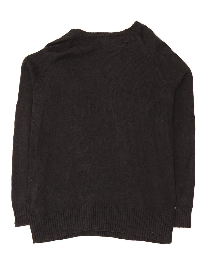 LEVI'S Womens V-Neck Jumper Sweater UK 16 Large Black Cotton Vintage Levi's and Second-Hand Levi's from Messina Hembry 