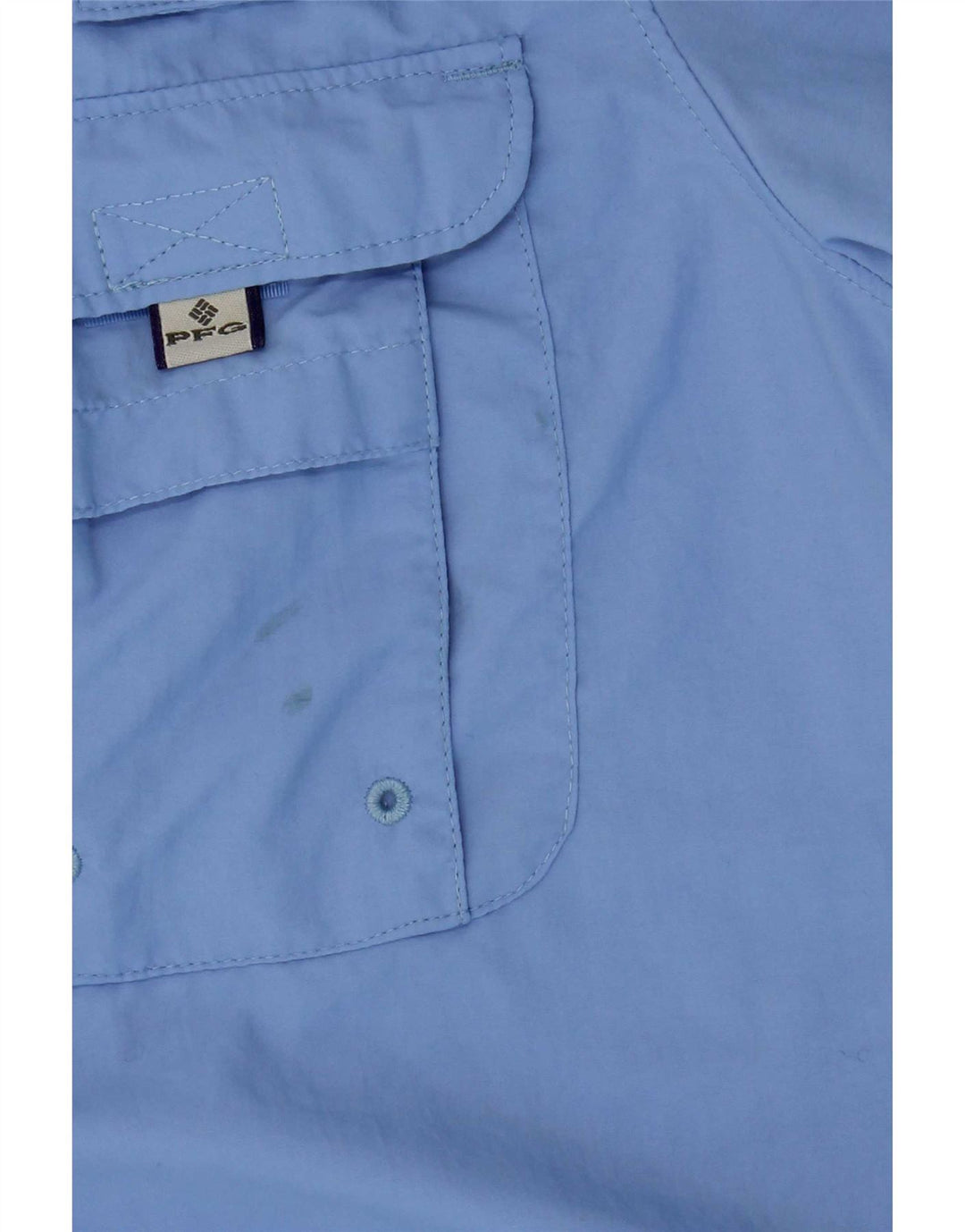 Columbia Damen Kurzarm-Overshirt-Hemd, groß, blaues Nylon