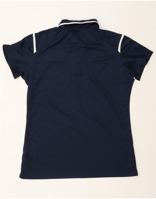 Nike Damen Dri Fit Graphic Poloshirt UK 16 Large Marineblau Farbblock