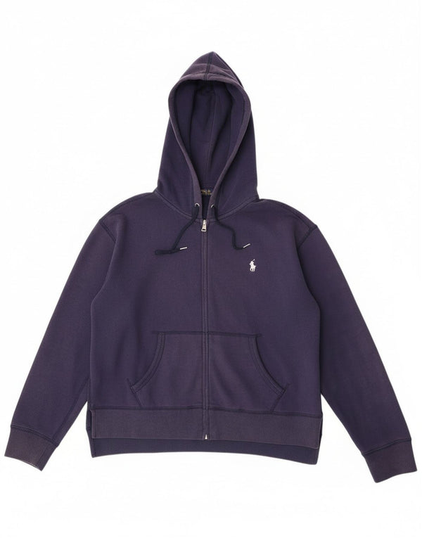 Polo Ralph Lauren Damen-Kapuzenpullover mit Reißverschluss, UK 14, mittleres Marineblau