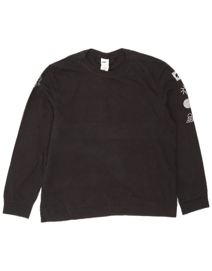 Nike Herren Therma-Fit Grafik-Sweatshirt-Pullover aus mittelschwarzer Baumwolle