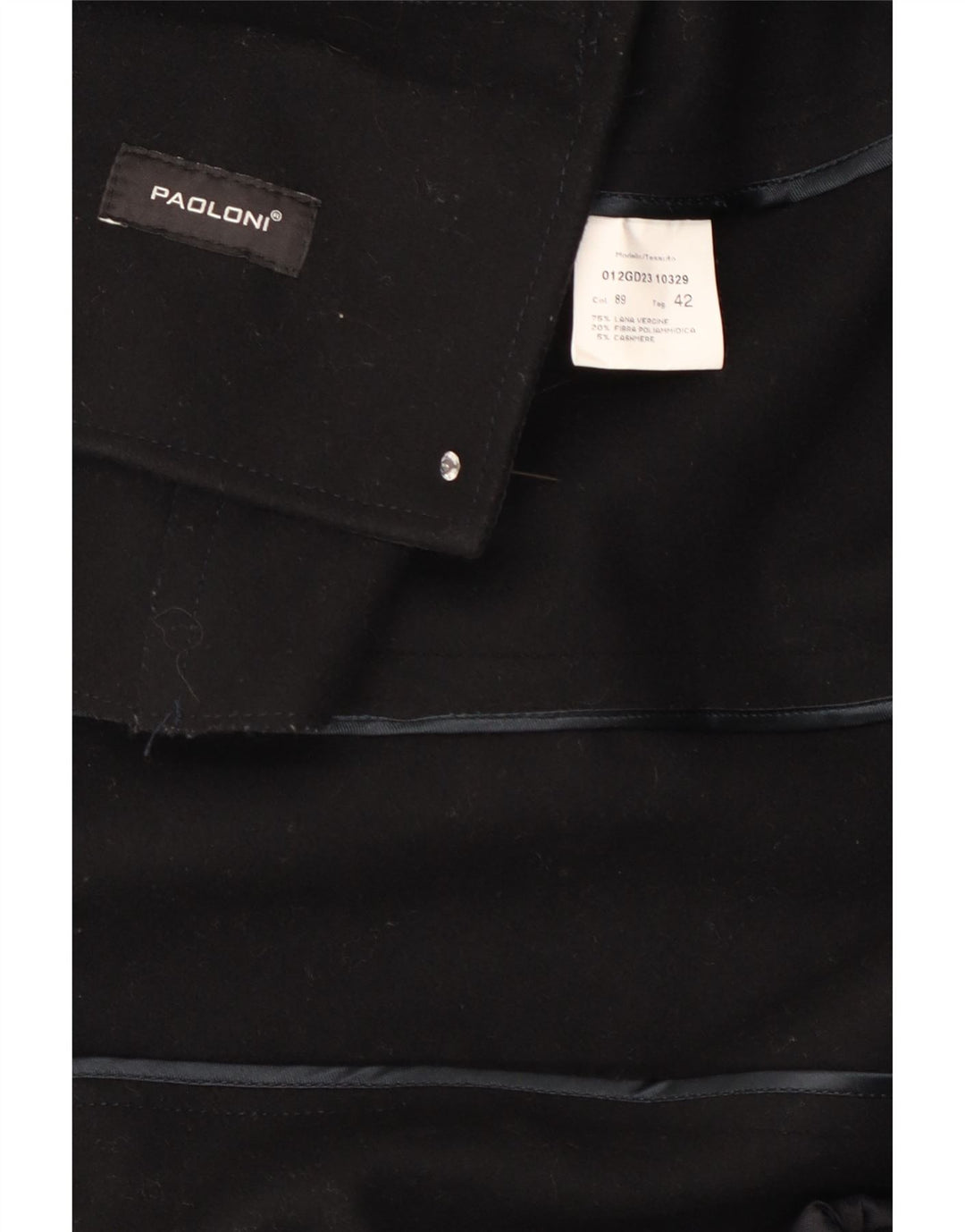 Paoloni Damen Blazer Jacke IT 42 Mittelschwarze Wolle