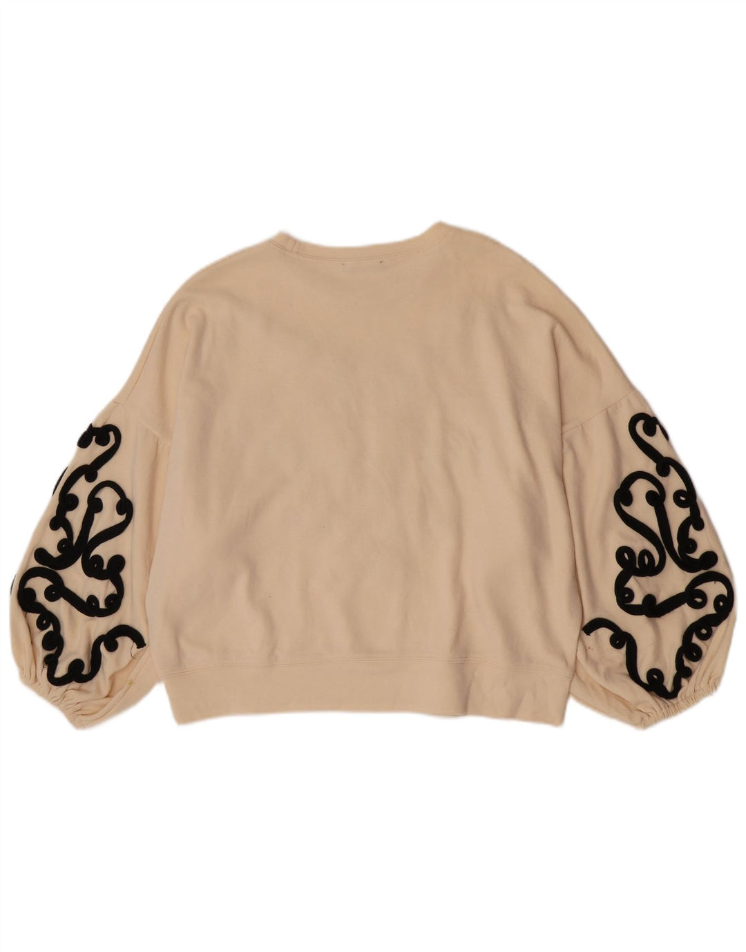Zara Damen Crop Oversized Sweatshirt Pullover UK 10 Small Beige