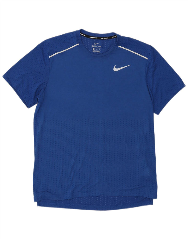Nike Herren Dri Fit T-Shirt Top Mittelblaues Polyester