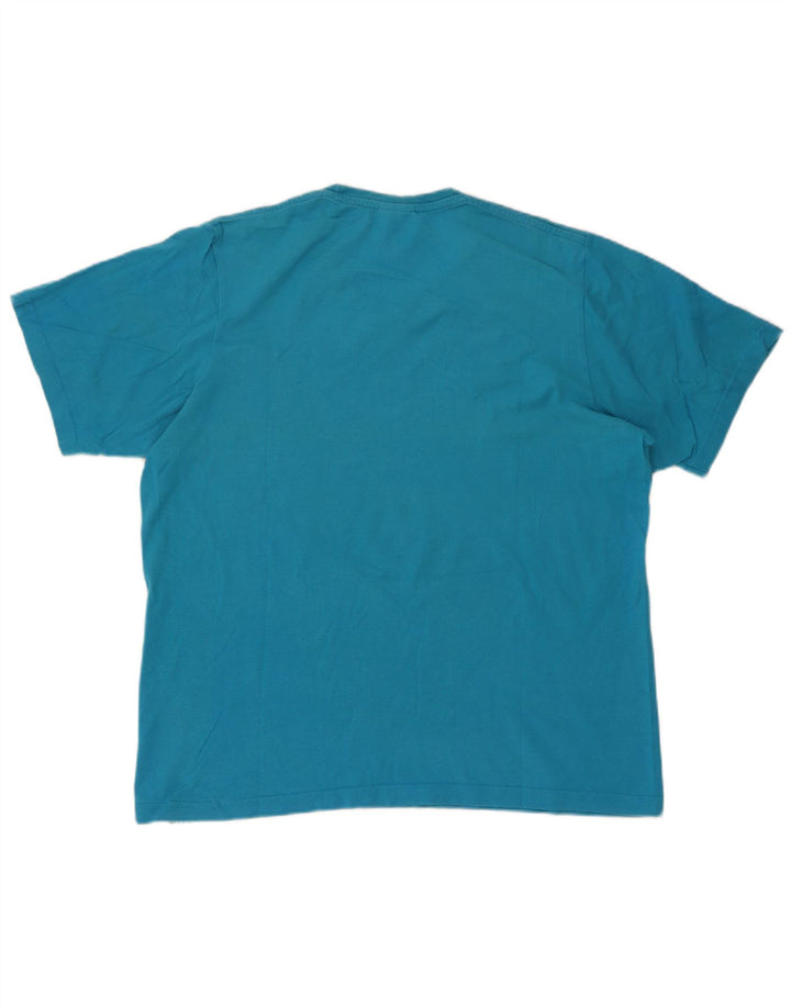 Adidas Herren Grafik-T-Shirt aus mittelblauer Baumwolle