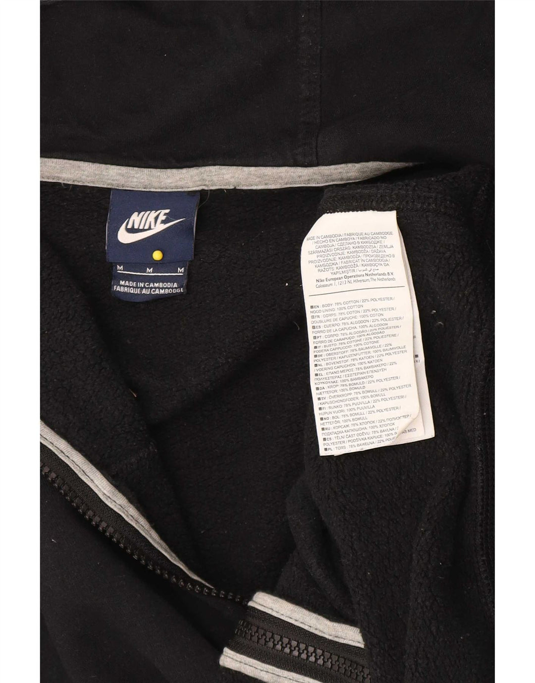 Nike Herren-Kapuzenpullover mit Reißverschluss, mittelschwarz, Baumwolle