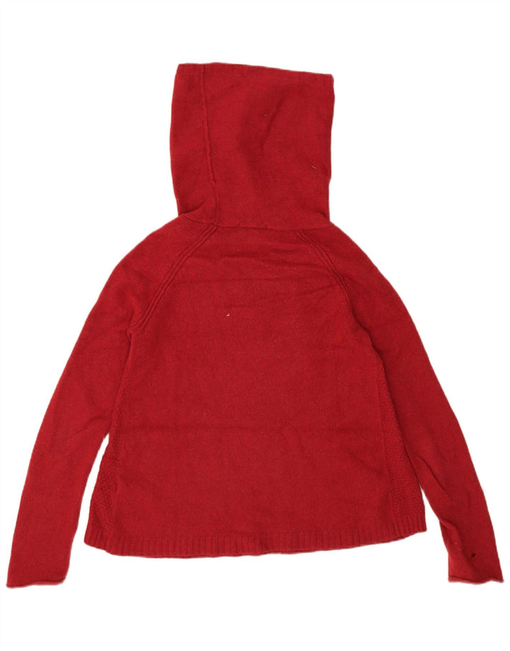 Jigsaw Damen-Pullover mit Rollkragen, UK 12, mittelrote Lammwolle