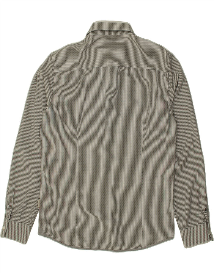GUESS Mens Slim Fit Shirt Medium Grey Striped Cotton Vintage Guess and Second-Hand Guess from Messina Hembry 