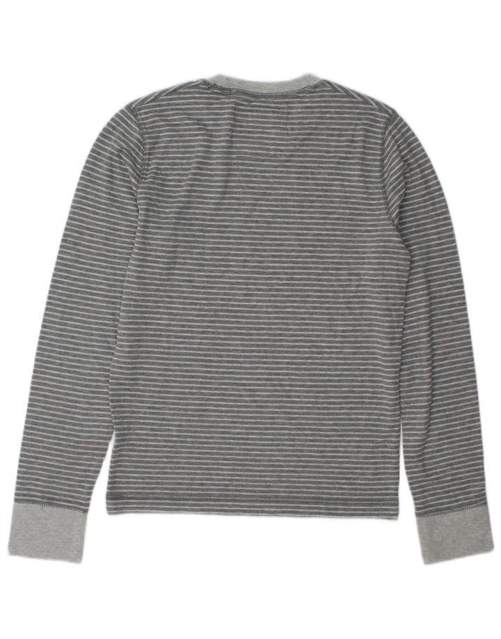 Hollister Herren-Top mit langen Ärmeln, klein, grau gestreift