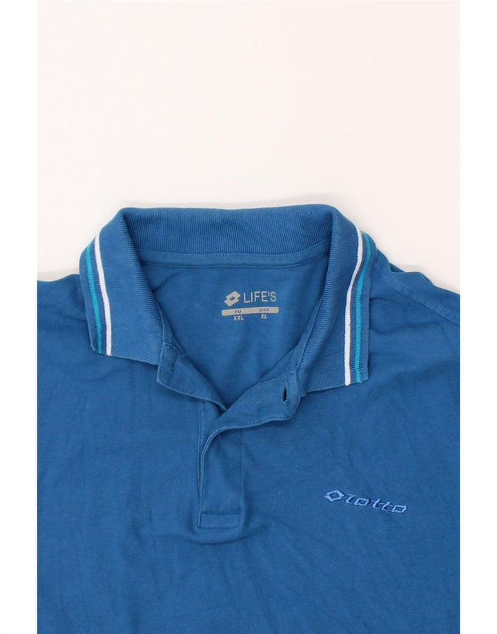 LOTTO Mens Polo Shirt XL Blue Cotton Vintage Lotto and Second-Hand Lotto from Messina Hembry 