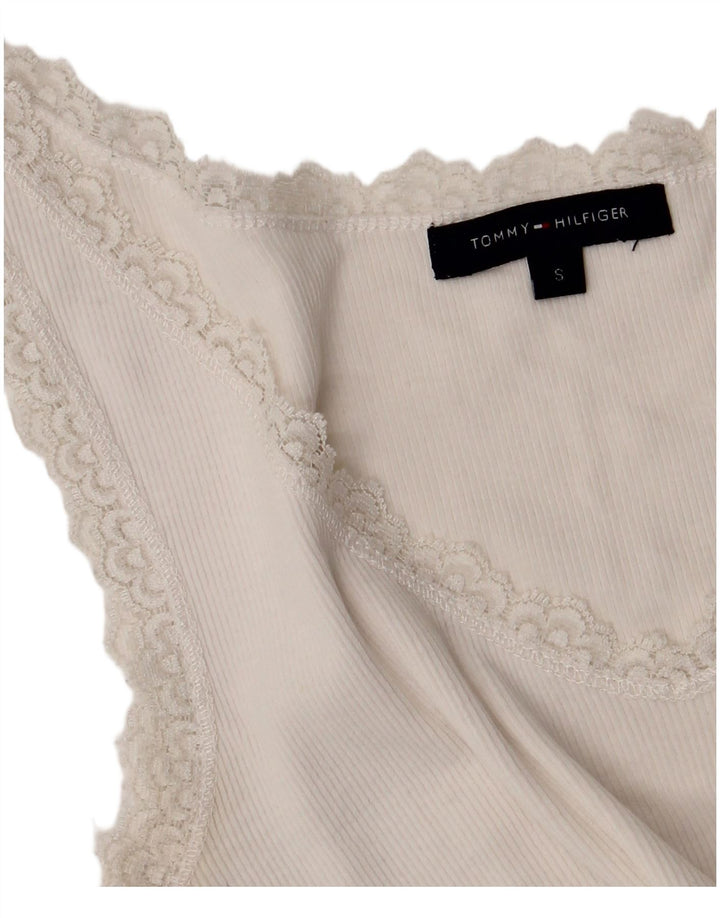 Tommy Hilfiger Damen Weste Top UK 8 Small Weiß