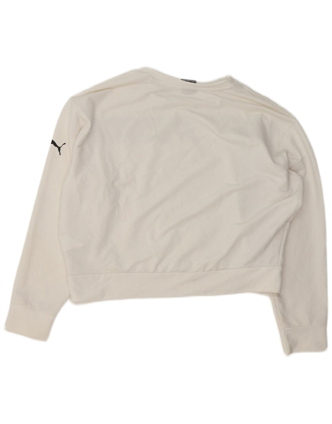 Puma Womens Oversized Crop Graphic Sweatshirt Pullover UK 6 XS Weiß