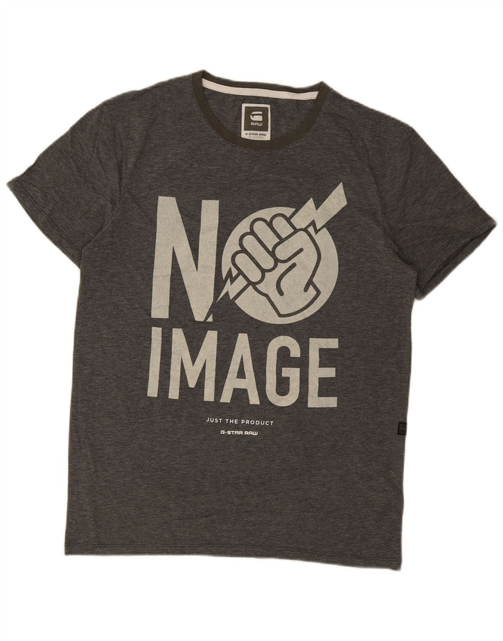 G-STAR Herren-T-Shirt mit Grafik, Größe L, Baumwolle, Grau