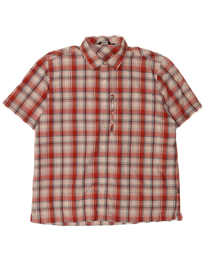 Rohan Herren-Kurzarmhemd XL, rot kariert, Polyamid