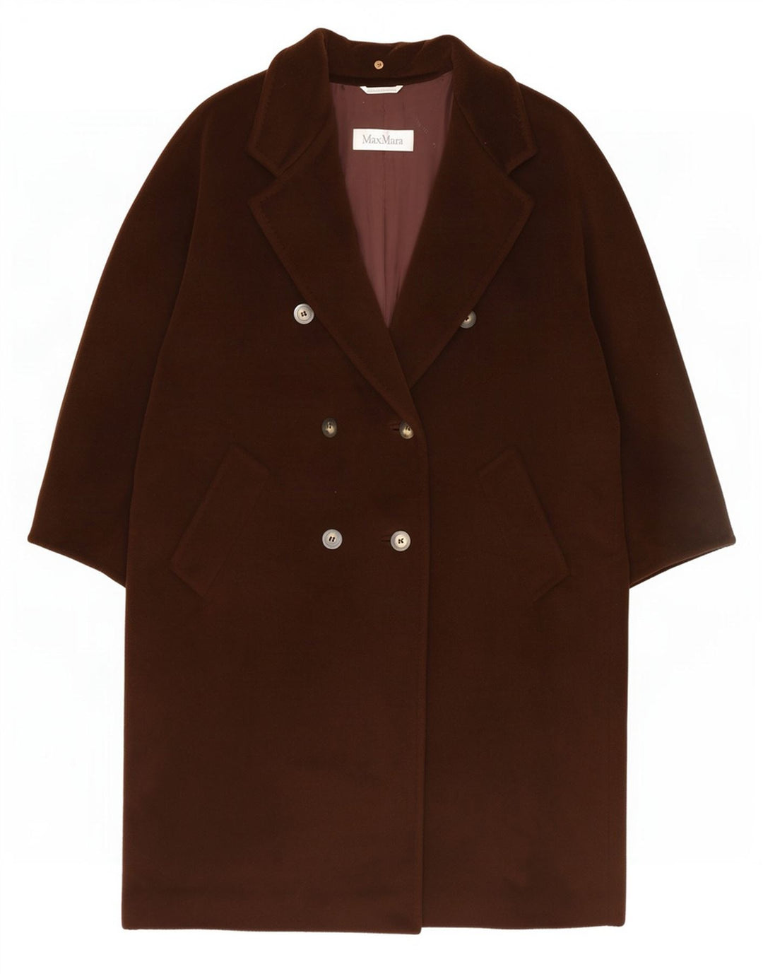 Max Mara Damen Übergroßer zweireihiger Mantel UK 14 Large Braun