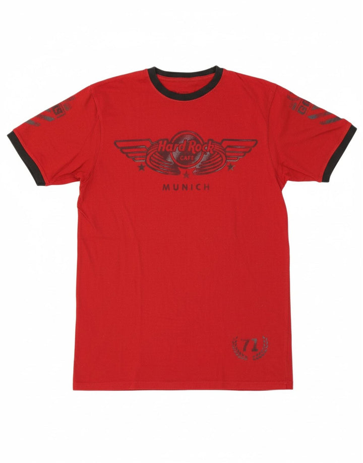 HARD ROCK CAFE Mens Munich Graphic T-Shirt Top Medium Red Cotton