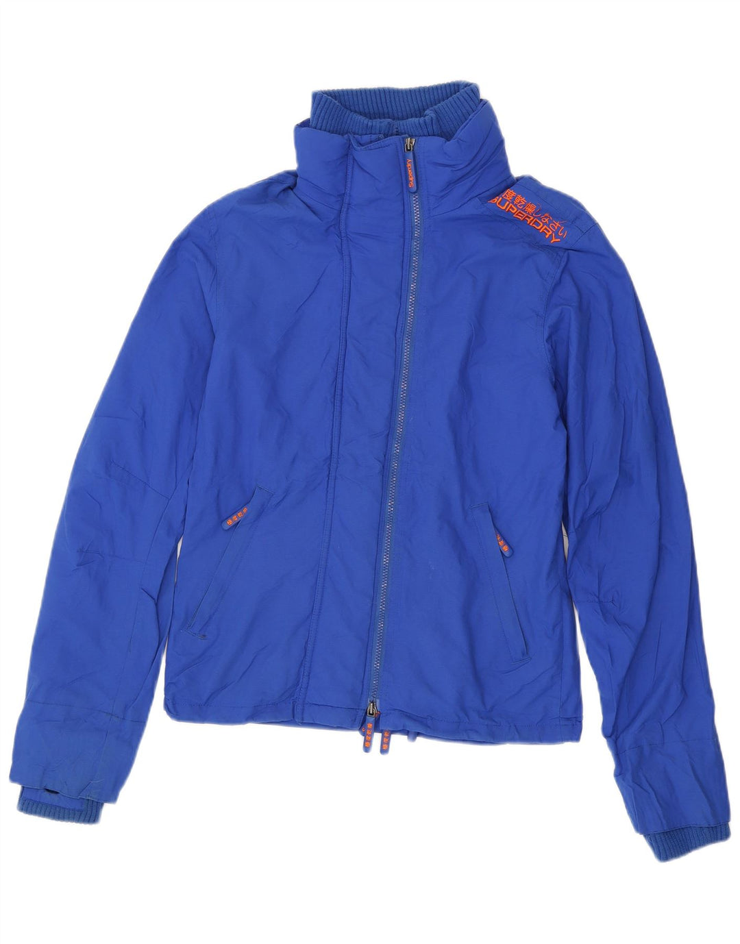 Superdry Herren Double Blacklabel Regenjacke UK 38 Small Blaues Nylon