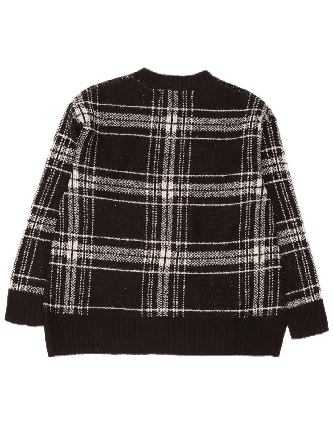 Marks & Spencer Damen-Pullover mit Rundhalsausschnitt, Gr. 10, Größe S, schwarz kariert