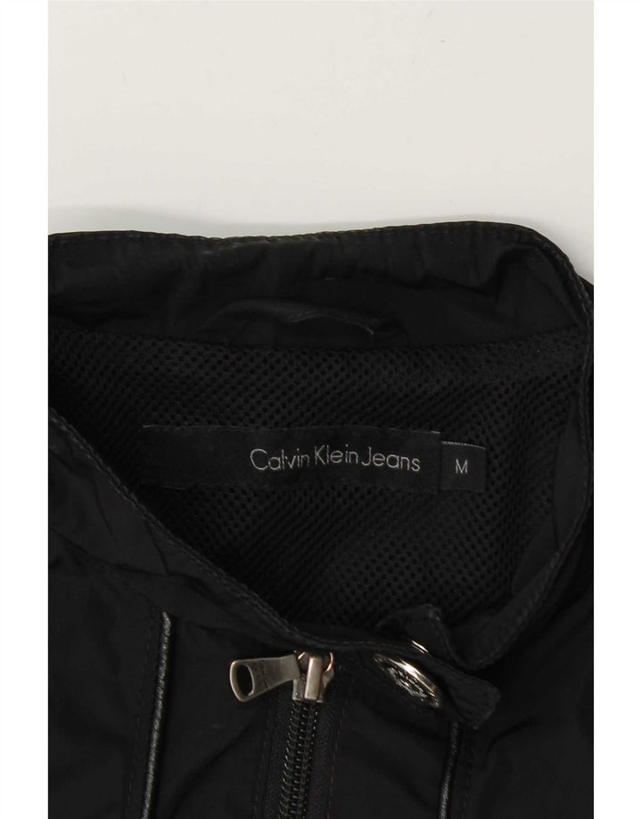 Calvin Klein Damen Bomberjacke UK 12 Medium Schwarz