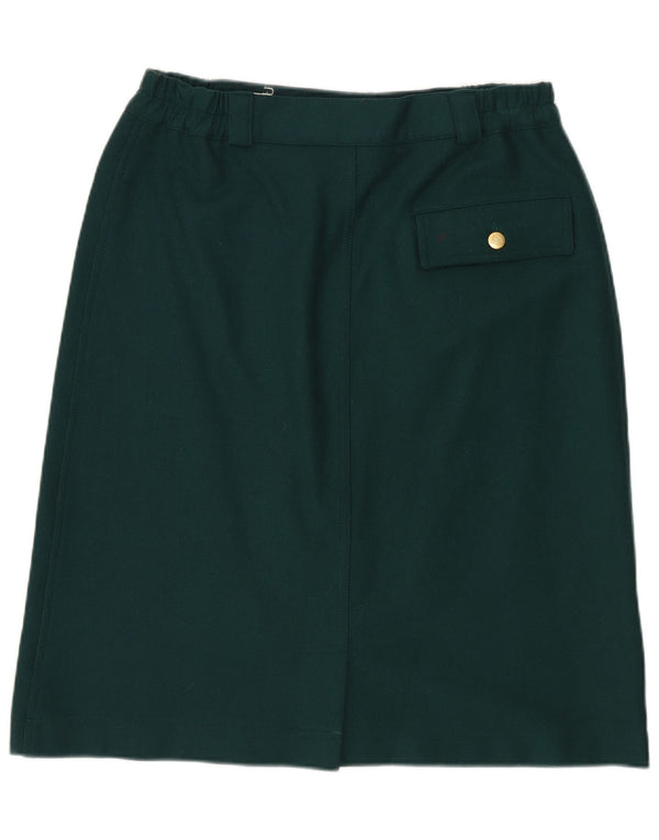 Vintage Damen Cargorock IT 44 Medium W30 Grüne Wolle