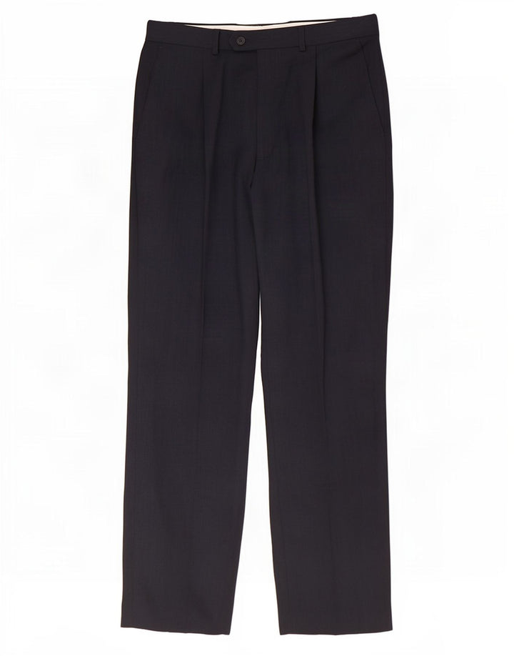 Marks & Spencer Herren-Anzughose mit Pegged-Anzug, W34 L33, marineblaues Polyester