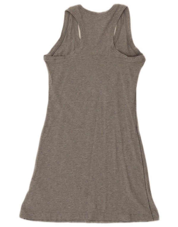 Nike Damen-T-Shirt-Kleid mit Grafik, ärmellos, US-Größe 4/6, Größe S, graue Baumwolle