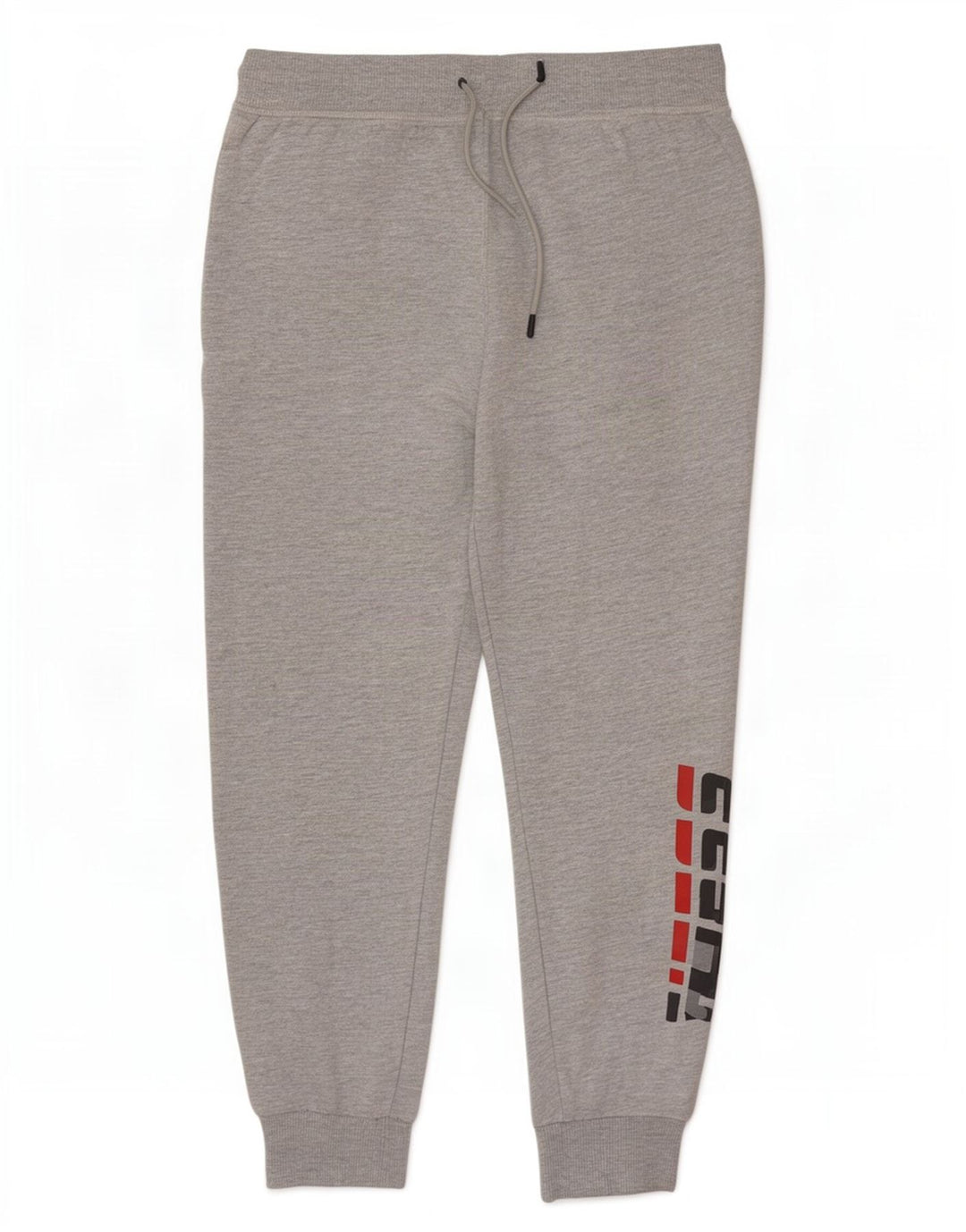 Guess Herren-Trainingshose mit grafischem Muster, mittelgrau gefleckte Baumwolle