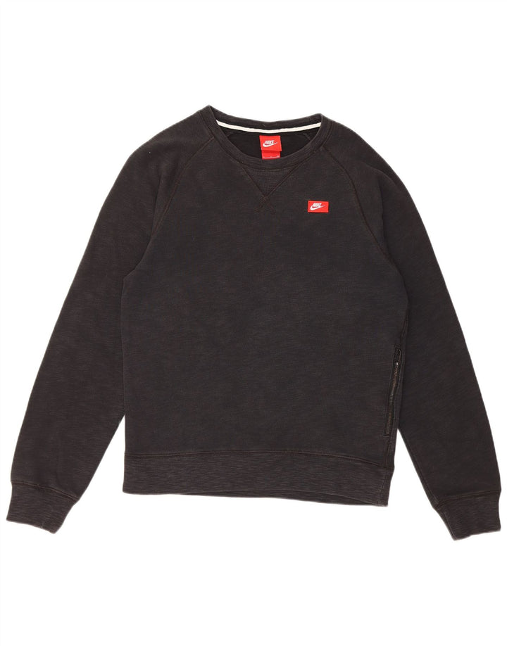 Nike Damen Sweatshirt Pullover UK 10 Small Schwarz Baumwolle