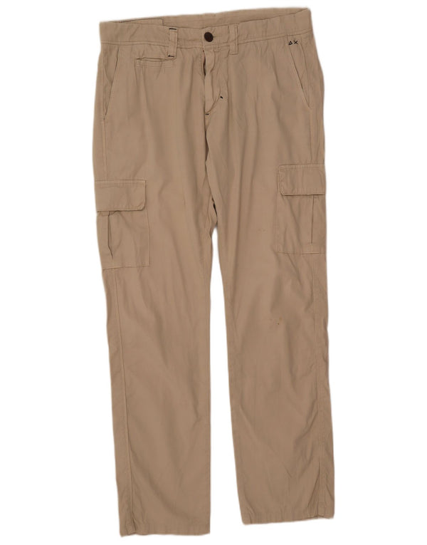 Sun68 Gerade Herren-Cargohose, W30, L30, Beige, Baumwolle