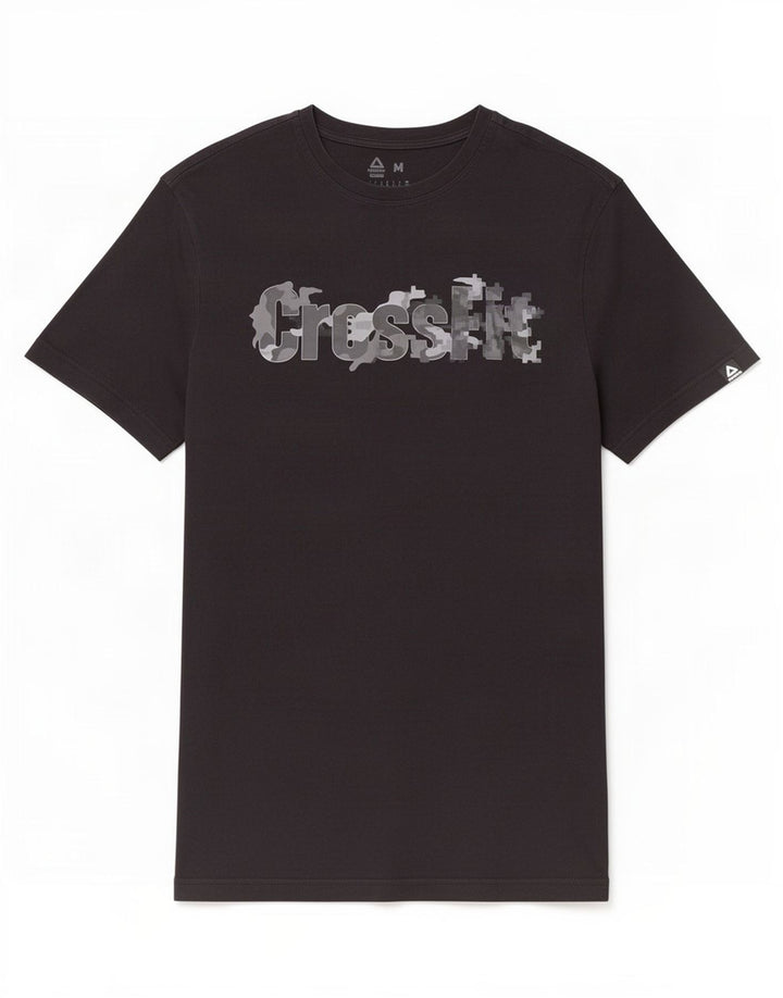 Reebok Herren Grafik T-Shirt Top Medium Schwarz Baumwolle