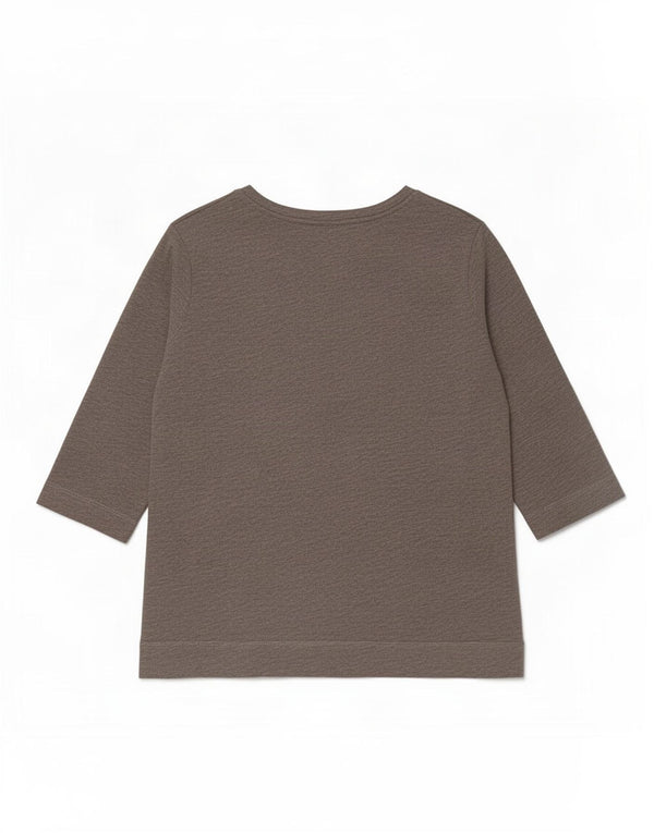 Zara Womens Graphic Top 3/4 Ärmel UK 14 Large Grau meliert