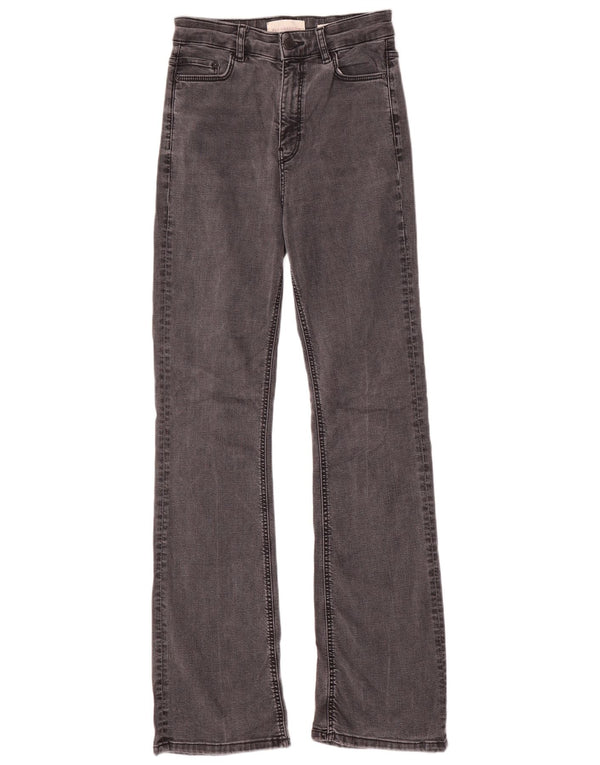 MARKS & SPENCER Damen Flare Slim Jeans UK 8 Small W24 L30 Grau Lyocell
