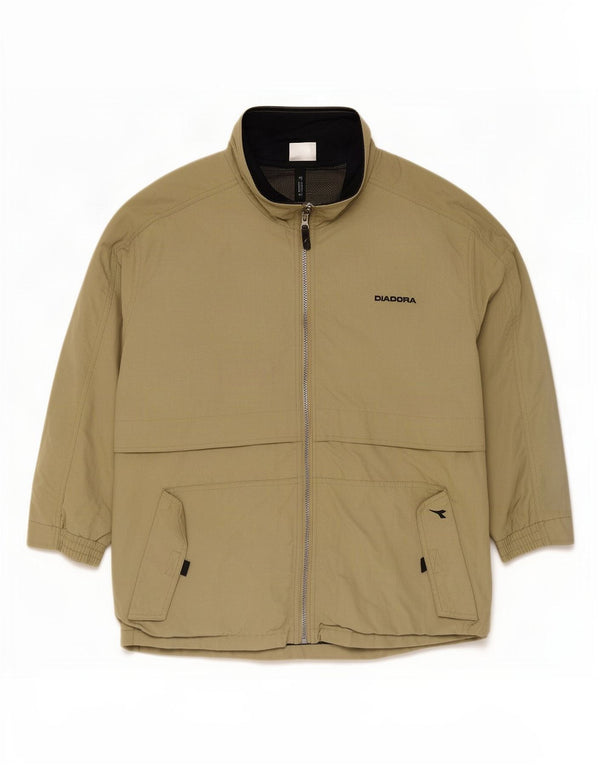 Diadora Herren Regenjacke UK 40 Large Khaki Polyamid