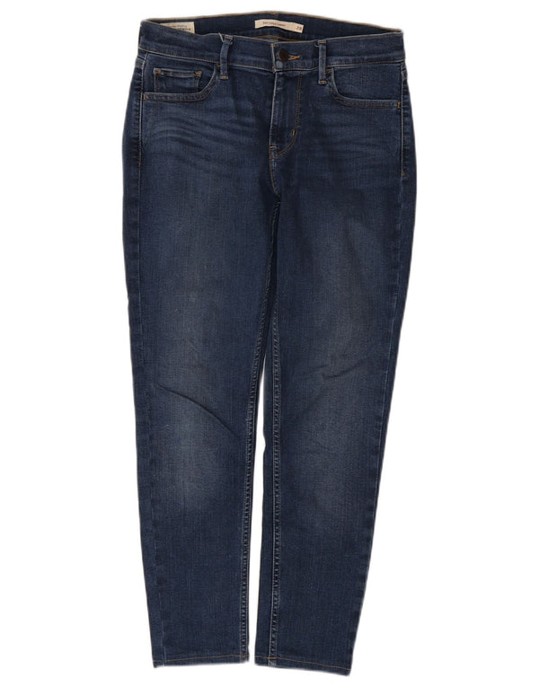 LEVI'S Damen 710 Crop Super Skinny Jeans W28 L25 Blaue Baumwolle