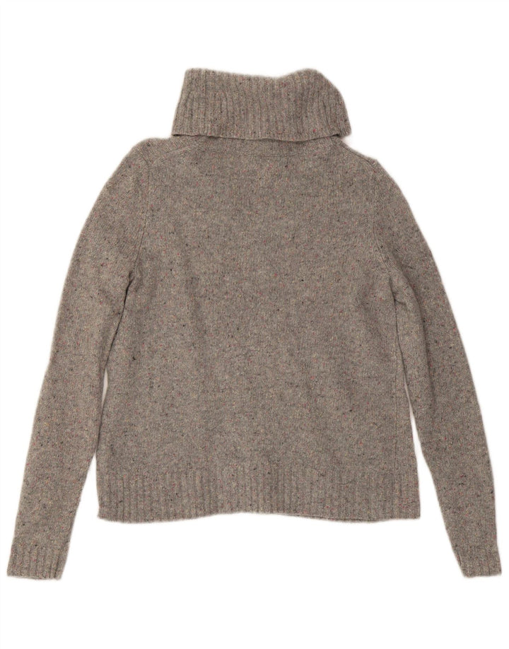 J. CREW Damen-Pullover mit Rollkragen, Gr. 10, Größe S, Grau meliert